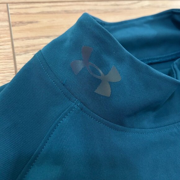 Under Armour Rush Pullover Mens Large Green Mock Long Sleeve Turtle Neck - Picture 2 of 6